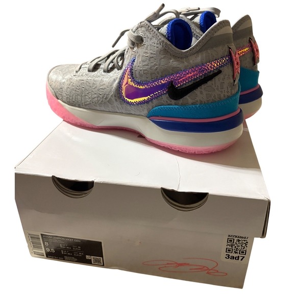 Nike LeBron Zoom NXXT Gen Basketball Volleyball Shoes Grey Pink Blue DR8784 002 - Picture 10 of 12